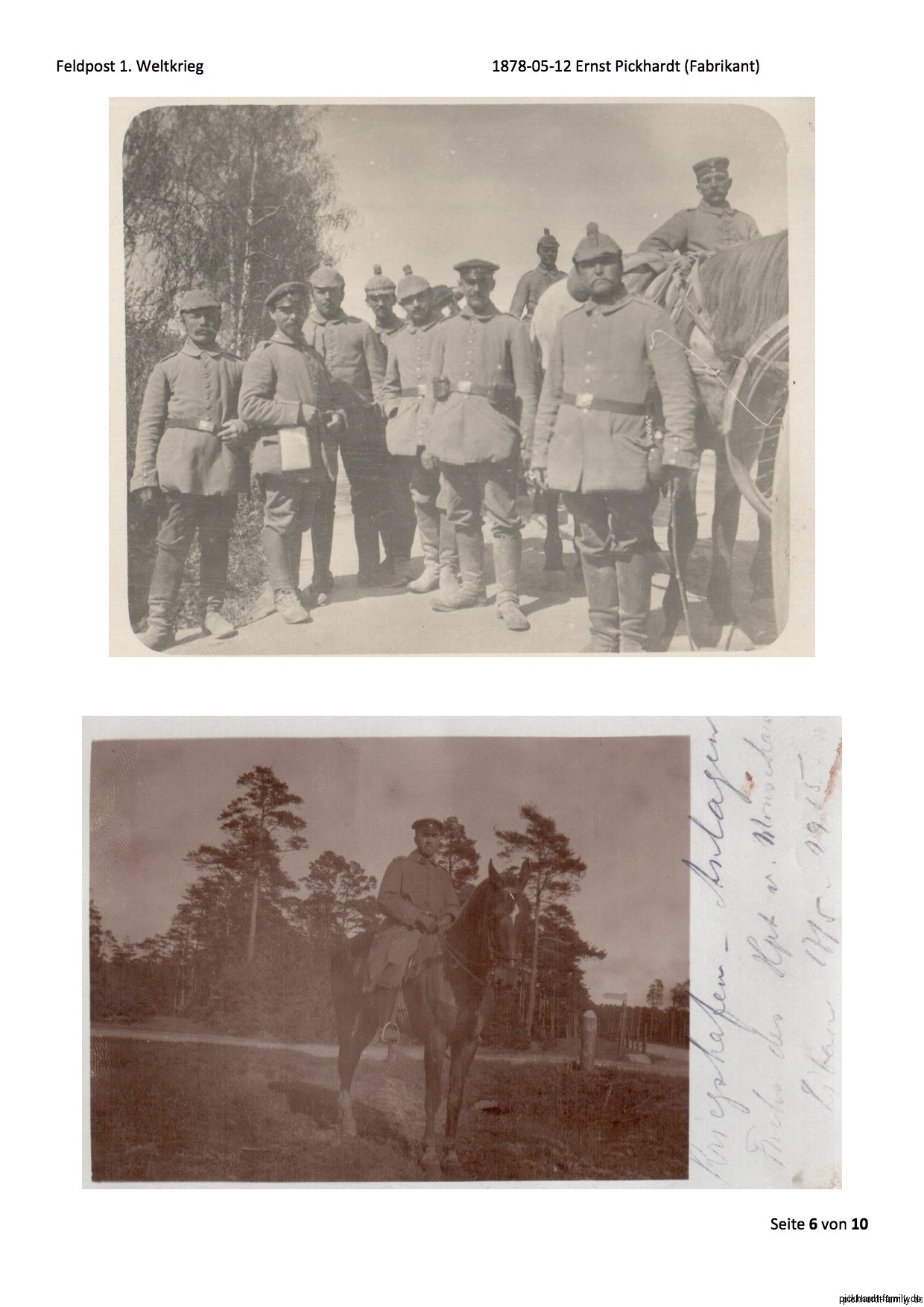 1914 Feldpost von Ernst Pickardt als Einjährig-Freiwilliger in Russland3