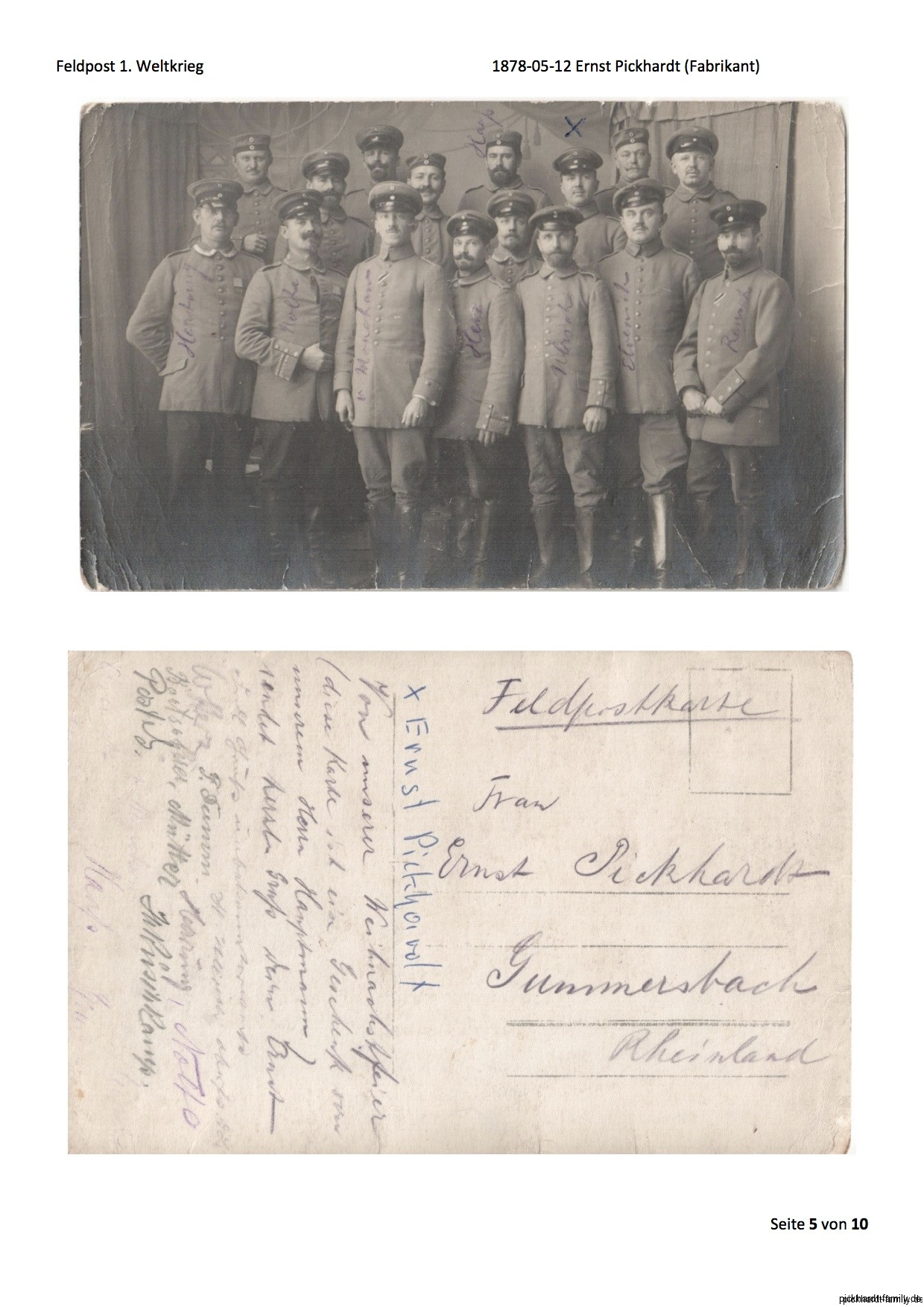 1914 Feldpost von Ernst Pickardt als Einjährig-Freiwilliger in Russland4